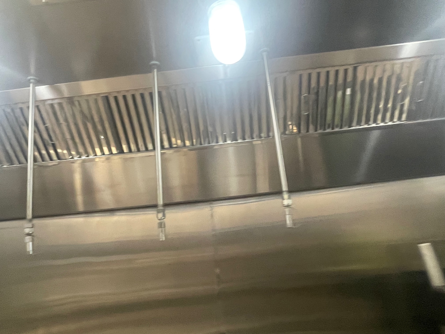 Row of cleaned exhaust hood baffle filters